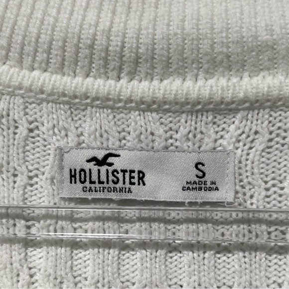 Hollister White Cable Knit Women's Sweater - Picture 2 of 3
